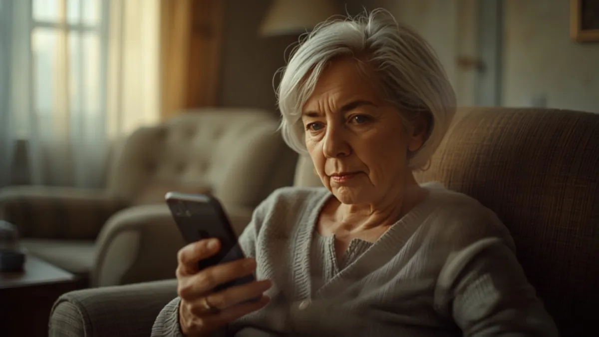 Personne méfiante face à un démarchage téléphonique